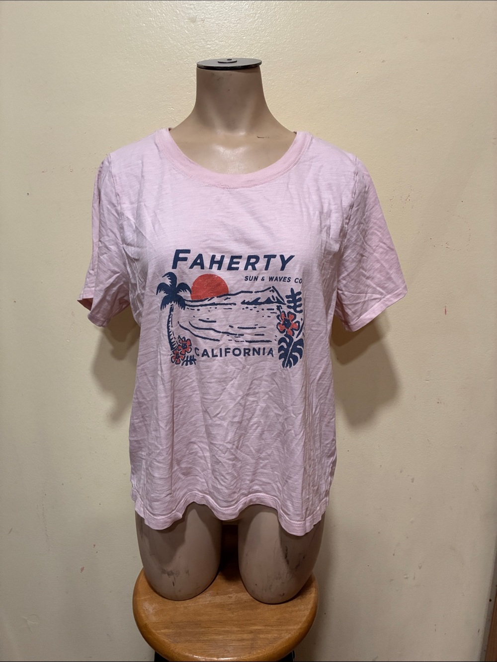 Faherty Light Pink California Sunset Graphic Tee
